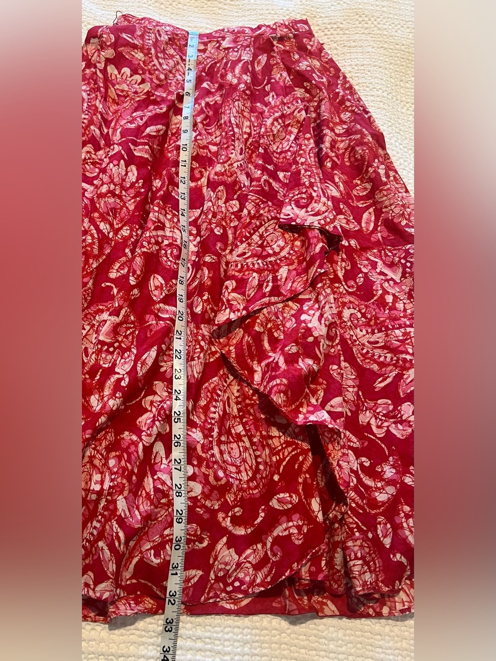Coldwater Creek Red Paisley A-Line Skirt - Picture 4 of 8